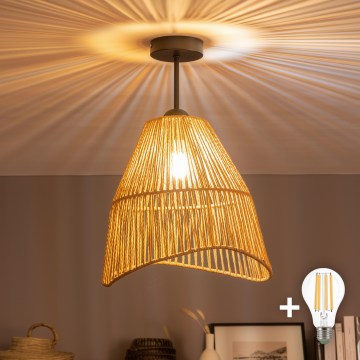 Brilagi - LED Opbouwplafondlamp CERIA BOHO 1xE27/60W/230V Ø 30 cm zwart/bruin