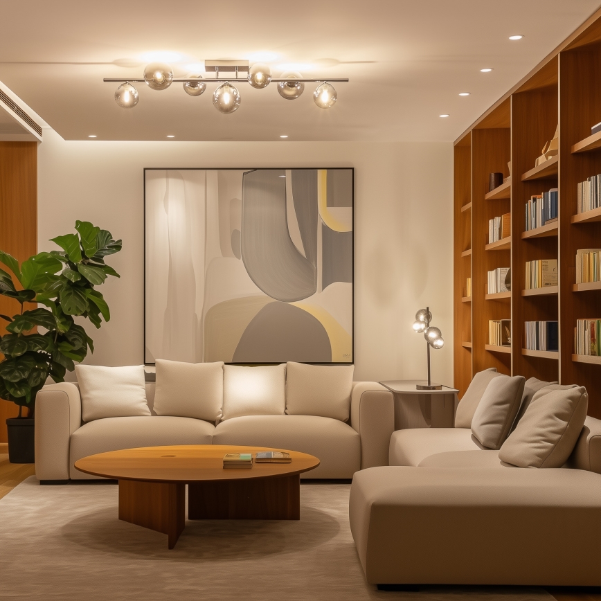 Brilagi - LED opbouwplafondlamp MILLA 7xG9/3W/230V zwart chroom/rookglas