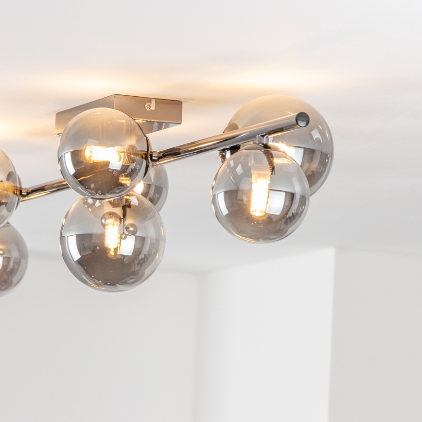 Brilagi - LED opbouwplafondlamp MILLA 7xG9/3W/230V zwart chroom/rookglas