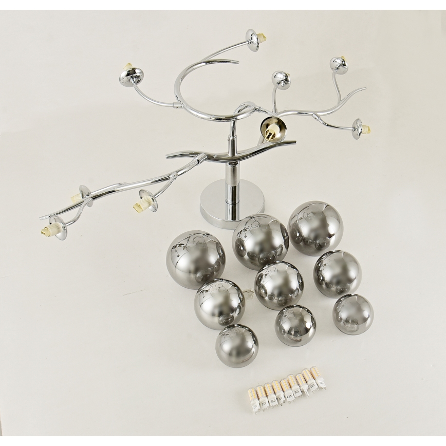 Brilagi - LED opbouwplafondlamp MISTEL 9xG9/3W/230V zwart chroom/gerookt