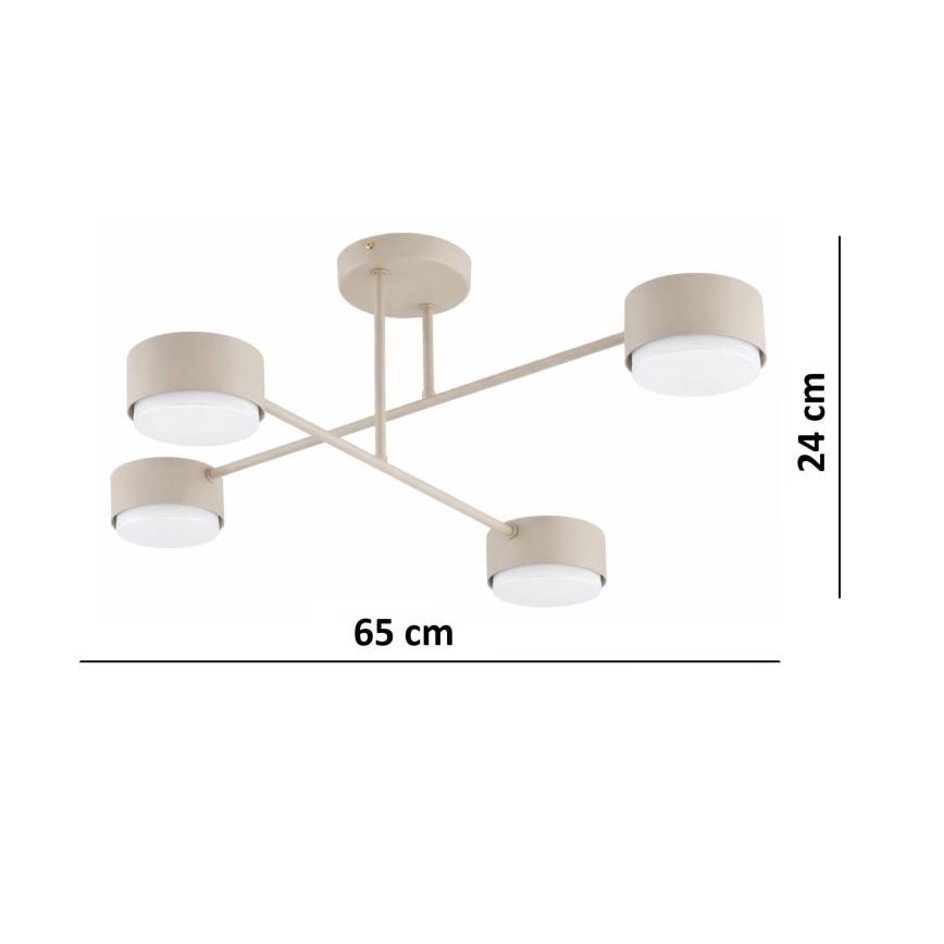 Brilagi - LED opbouwplafondlamp MONO 4xGX53/30W/230V beige