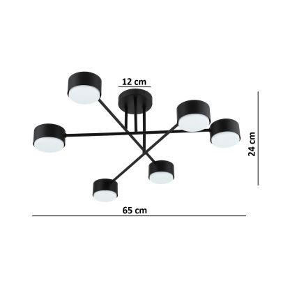 Brilagi - LED opbouwplafondlamp MONO 6xGX53/30W/230V zwart