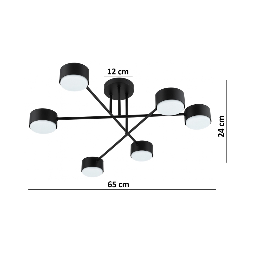Brilagi - LED opbouwplafondlamp MONO 6xGX53/30W/230V zwart