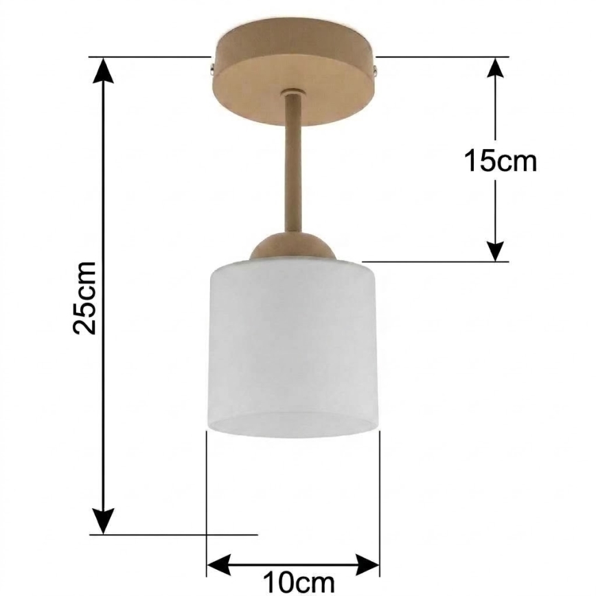 BRILAGI - LED opbouwplafondlamp RETRO GLASS 1xE27/60W/230V Ø 10 cm beige/wit