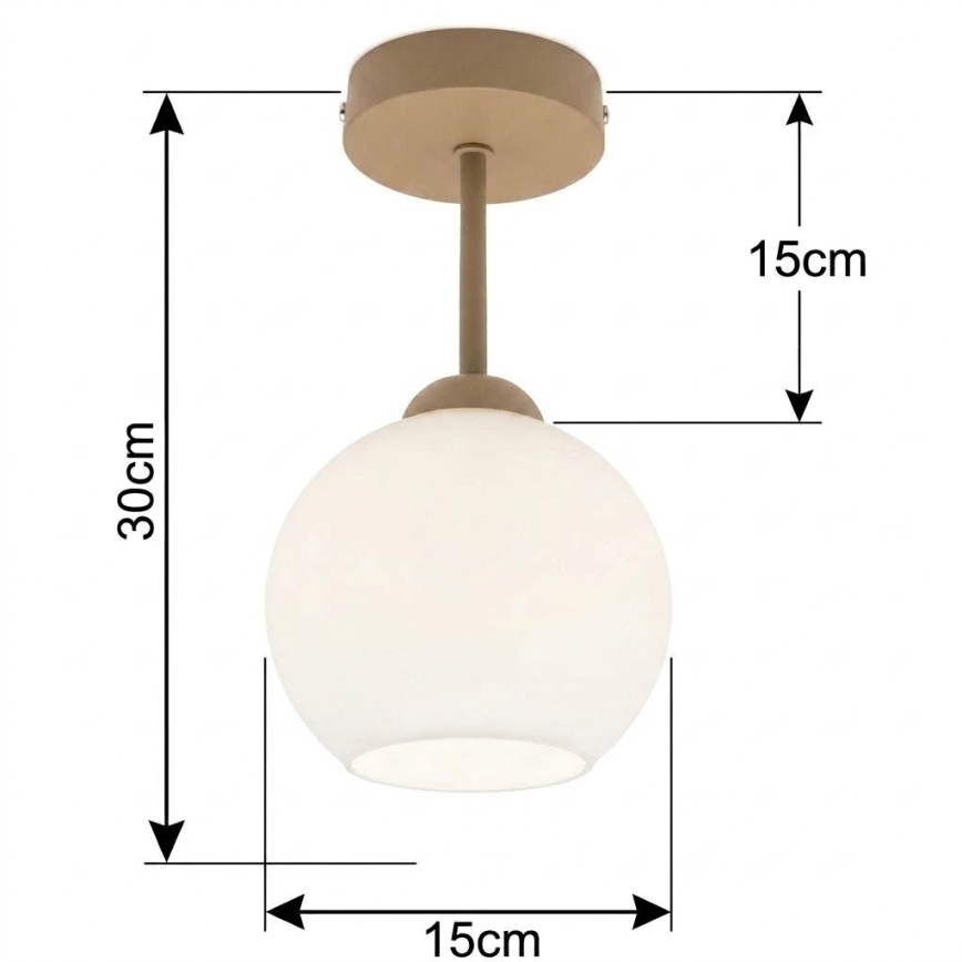 BRILAGI - LED Opbouwplafondlamp RETRO GLASS 1xE27/60W/230V Ø 15 cm beige/wit