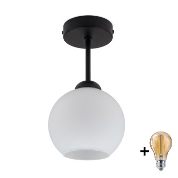 BRILAGI - LED opbouwplafondlamp RETRO GLASS 1xE27/60W/230V Ø 15 cm zwart/wit