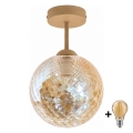 BRILAGI - LED Opbouwplafondlamp RETRO GLASS 1xE27/60W/230V Ø 17 cm beige/rookkleurig beige