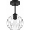 BRILAGI - LED Opbouwplafondlamp RETRO GLASS 1xE27/60W/230V Ø 18 cm zwart/helder