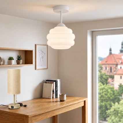 BRILAGI - LED opbouwplafondlamp RETRO GLASS 1xE27/60W/230V Ø 20 cm wit
