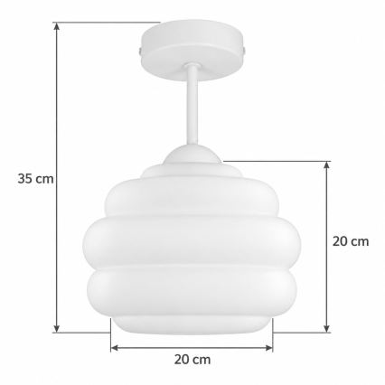 BRILAGI - LED opbouwplafondlamp RETRO GLASS 1xE27/60W/230V Ø 20 cm wit
