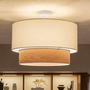 Brilagi - LED-opbouwplafonnière CERIA 1xE27/60W/230V Ø 50 cm wit/beige