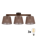 BRILAGI - LED Opbouwplafonnière LATTE 3xE27/15W/230V grenen/bruin