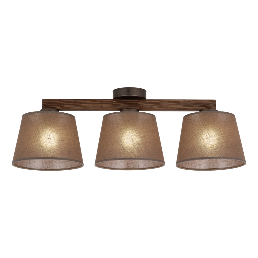 BRILAGI - LED Opbouwplafonnière LATTE 3xE27/15W/230V grenen/bruin