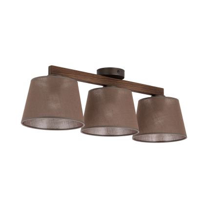 BRILAGI - LED Opbouwplafonnière LATTE 3xE27/15W/230V grenen/bruin