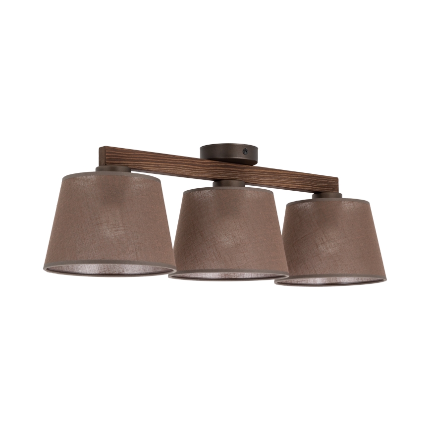 BRILAGI - LED Opbouwplafonnière LATTE 3xE27/15W/230V grenen/bruin
