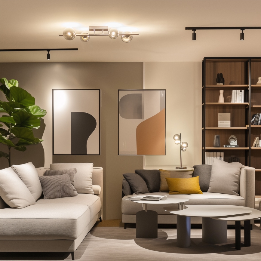 Brilagi - LED opbouwplafonnière MILLA 4xG9/3W/230V zwart chroom/rookglas