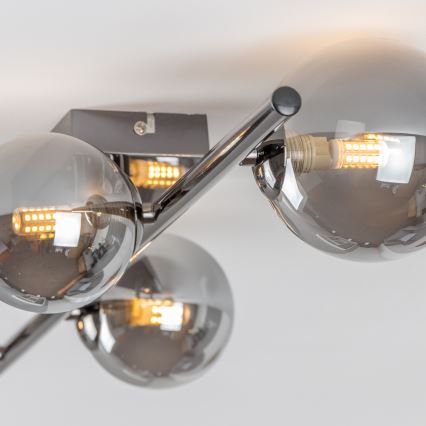 Brilagi - LED opbouwplafonnière MILLA 4xG9/3W/230V zwart chroom/rookglas