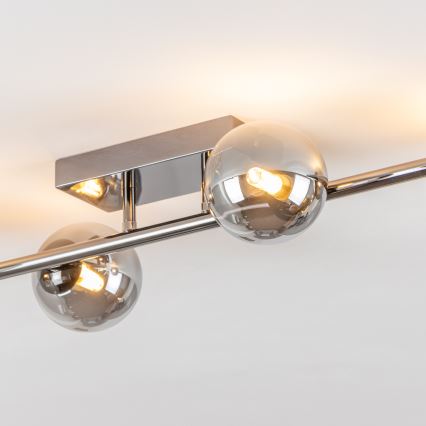 Brilagi - LED opbouwplafonnière MILLA 4xG9/3W/230V zwart chroom/rookglas