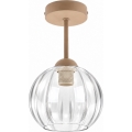 BRILAGI - LED opbouwplafonnière RETRO GLASS 1xE27/60W/230V Ø 18 cm beige/helder