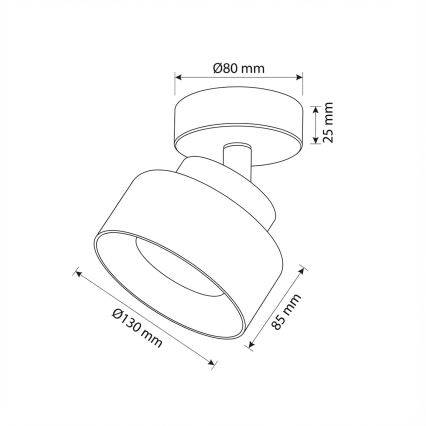 Brilagi - LED Opbouwspot AURA LUX 1xGX53/30W/230V Ø 13 cm zwart/gerookt glas