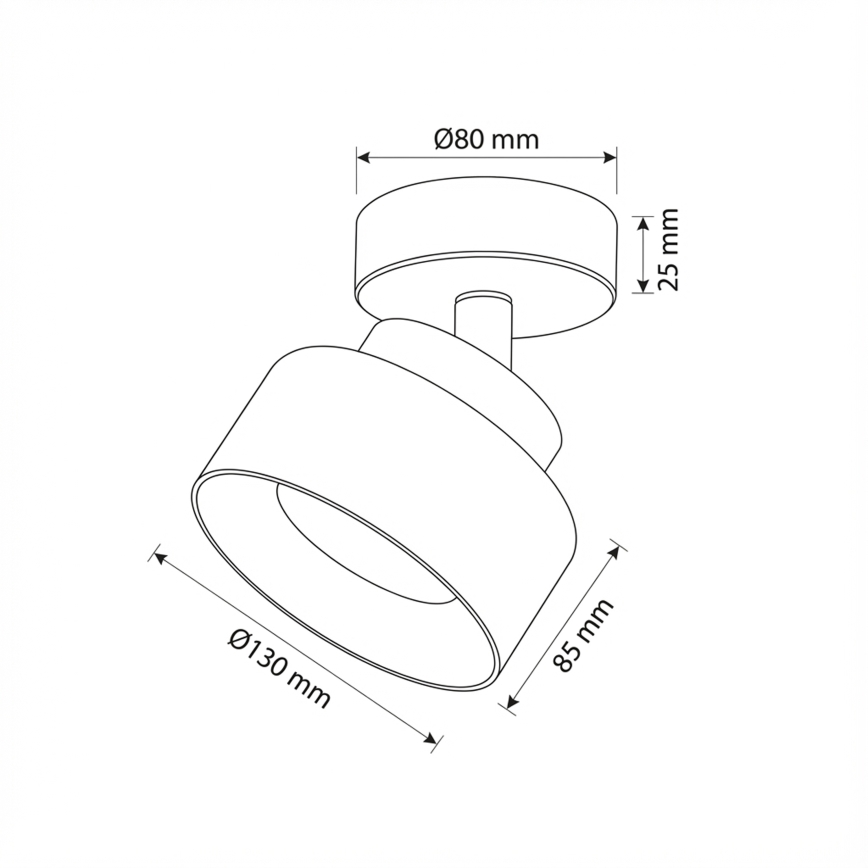 Brilagi - LED Opbouwspot AURA LUX 1xGX53/30W/230V Ø 13 cm zwart/gerookt glas