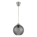 Brilagi - LED pendellamp aan kabel RETRO GLASS 1xE27/60W/230V Ø 18 cm zilver/rookgrijs