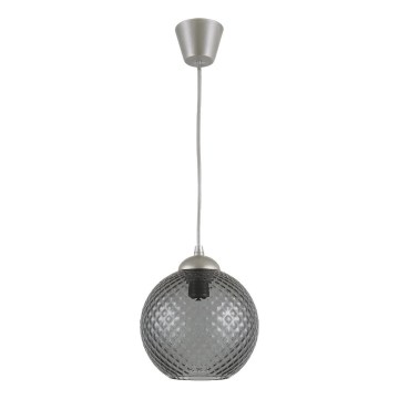 Brilagi - LED pendellamp aan kabel RETRO GLASS 1xE27/60W/230V Ø 18 cm zilver/rookgrijs