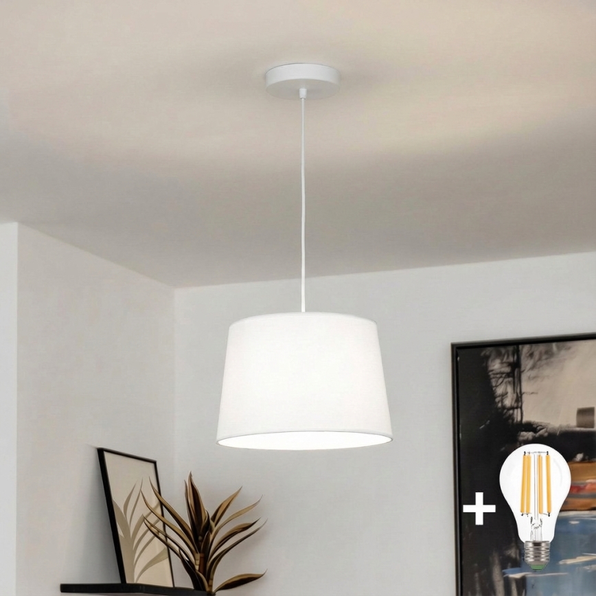 Brilagi - LED-pendellamp CERIA aan kabel 1xE27/40W/230V Ø 30 cm wit
