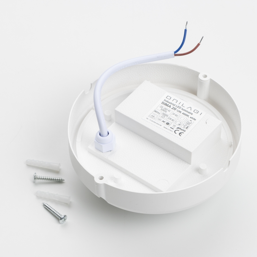 Brilagi - LED Plafondarmatuur industrieverlichting SIMA LED/12W/230V IP65 wit
