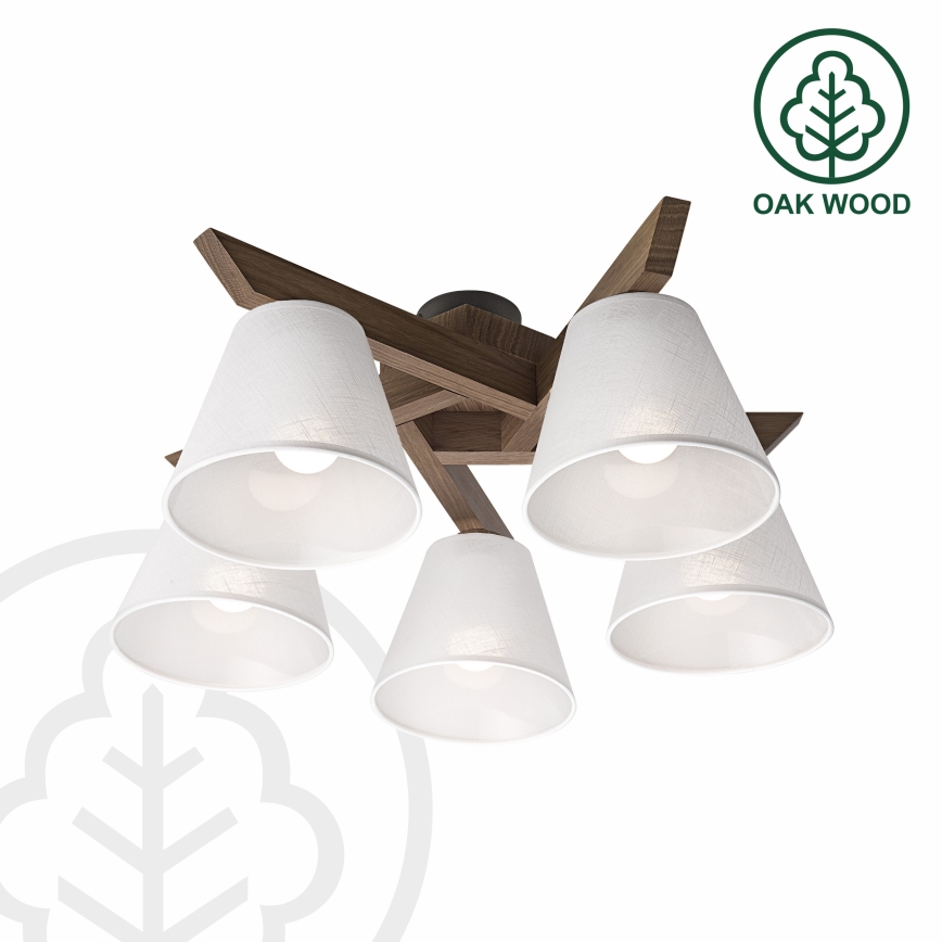 Brilagi - LED Opbouwlamp ANTHONY 5xE14/40W/230V eiken walnoot/wit