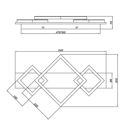 Brilagi - LED plafondlamp AXIS I LED/24W/230V
