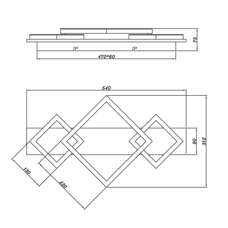 Brilagi - LED plafondlamp AXIS I LED/24W/230V