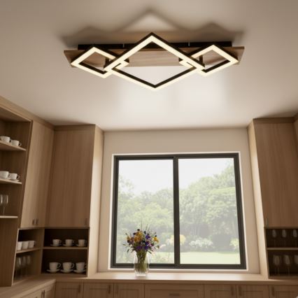 Brilagi - LED plafondlamp ALSON LED/24W/230V Ø 29,5 cm eiken
