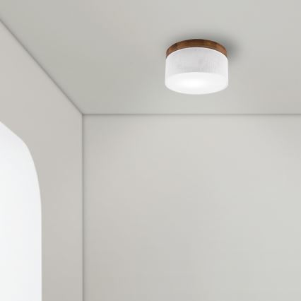 Brilagi - LED Plafondlamp BELLADONNA 1xE27/15W/230V diameter 30 cm wit/eiken kers
