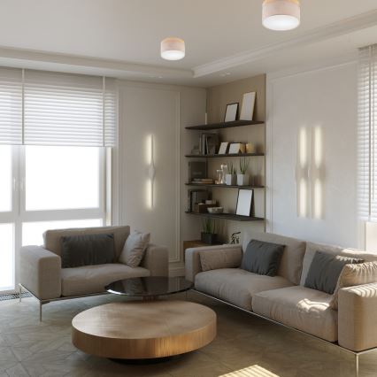 Brilagi - LED Plafondlamp BELLADONNA 1xE27/15W/230V Ø 30 cm beige/dennenhout