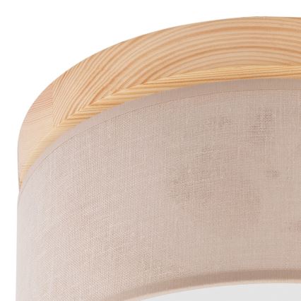 Brilagi - LED Plafondlamp BELLADONNA 1xE27/15W/230V Ø 30 cm beige/dennenhout