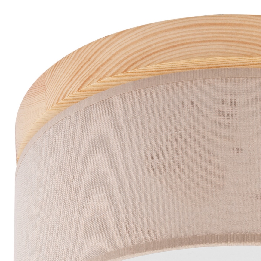 Brilagi - LED Plafondlamp BELLADONNA 1xE27/15W/230V Ø 30 cm beige/dennenhout