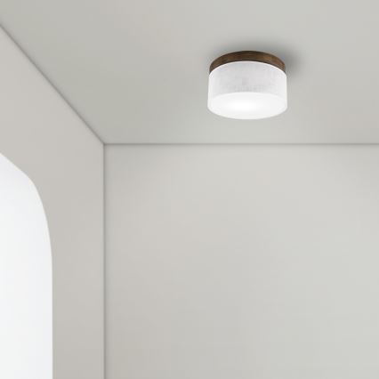 Brilagi - LED Plafondlamp BELLADONNA 1xE27/15W/230V Ø 30 cm wit/eiken walnoot