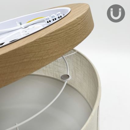Brilagi - LED Plafondlamp BELLADONNA 2xE27/15W/230V diameter 40 cm crème/eiken