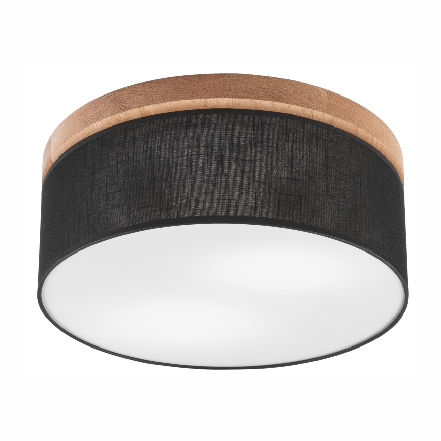 Brilagi - LED Plafondlamp BELLADONNA 2xE27/15W/230V Ø 40 cm zwart/eiken