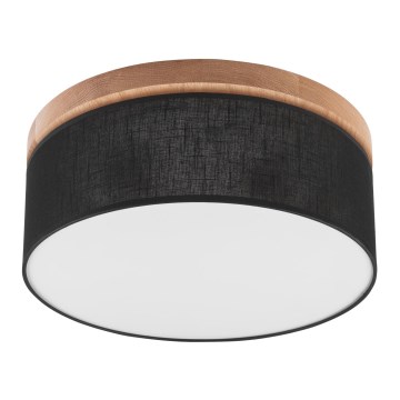 Brilagi - LED Plafondlamp BELLADONNA 2xE27/15W/230V Ø 40 cm zwart/eiken