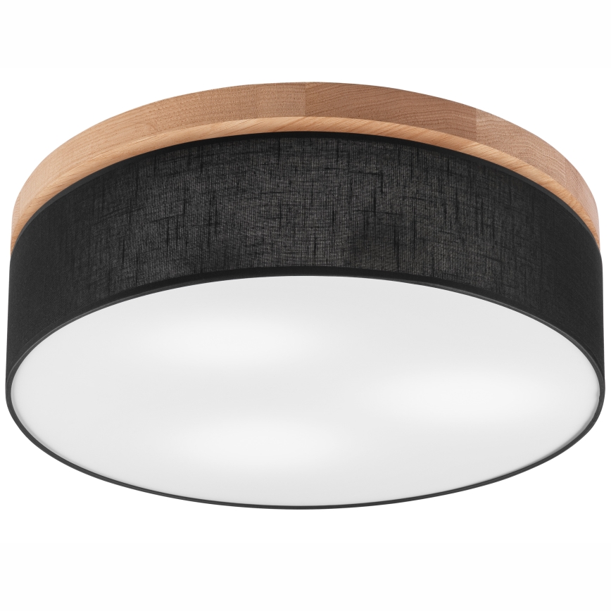 Brilagi - LED Plafondlamp BELLADONNA 3xE27/15W/230V Ø 50 cm zwart/eiken