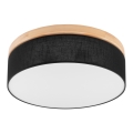 Brilagi - LED Plafondlamp BELLADONNA 3xE27/15W/230V zwart/Grenen