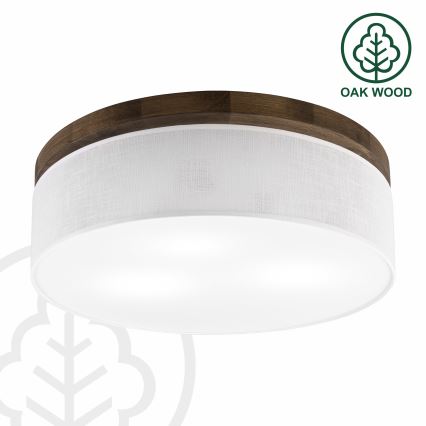 BRILAGI - LED plafondlamp BELLADONNA 3xE27/15W/230V Ø 50 cm wit/eiken-walnoot
