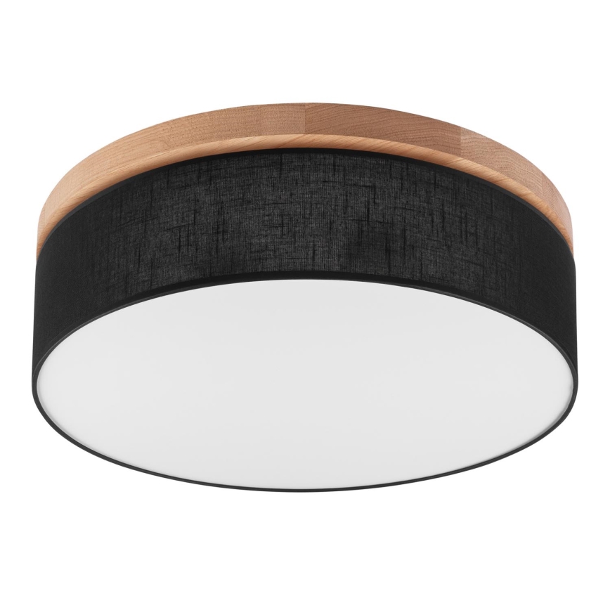 Brilagi - LED Plafondlamp BELLADONNA 3xE27/15W/230V Ø 50 cm zwart/eiken