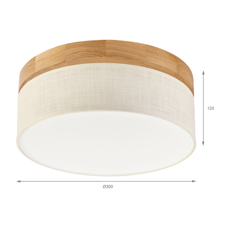 Brilagi - LED Plafondlamp BELLADONNA LED/20W/230V dia. 30 cm crème/eik