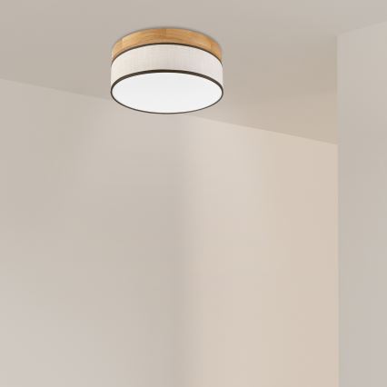 Brilagi - LED Plafondlamp BELLADONNA LED/20W/230V Ø 30 cm crème/eiken