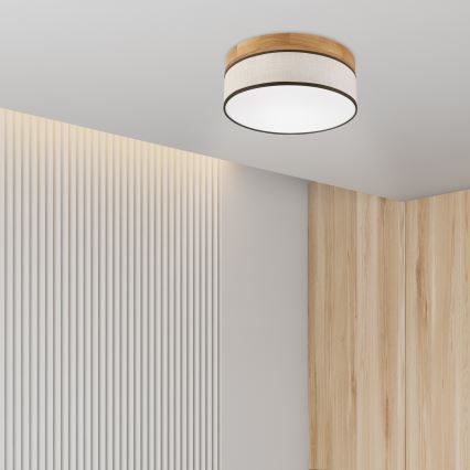 Brilagi - LED Plafondlamp BELLADONNA LED/20W/230V Ø 30 cm crème/eiken