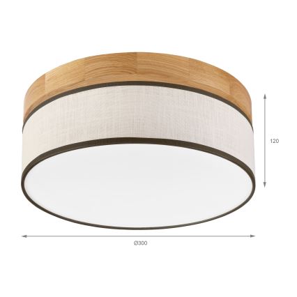 Brilagi - LED Plafondlamp BELLADONNA LED/20W/230V Ø 30 cm crème/eiken