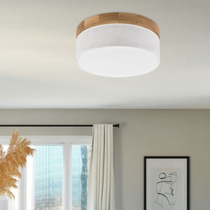 Brilagi - LED Plafondlamp BELLADONNA LED/20W/230V Ø 30 cm wit/eik